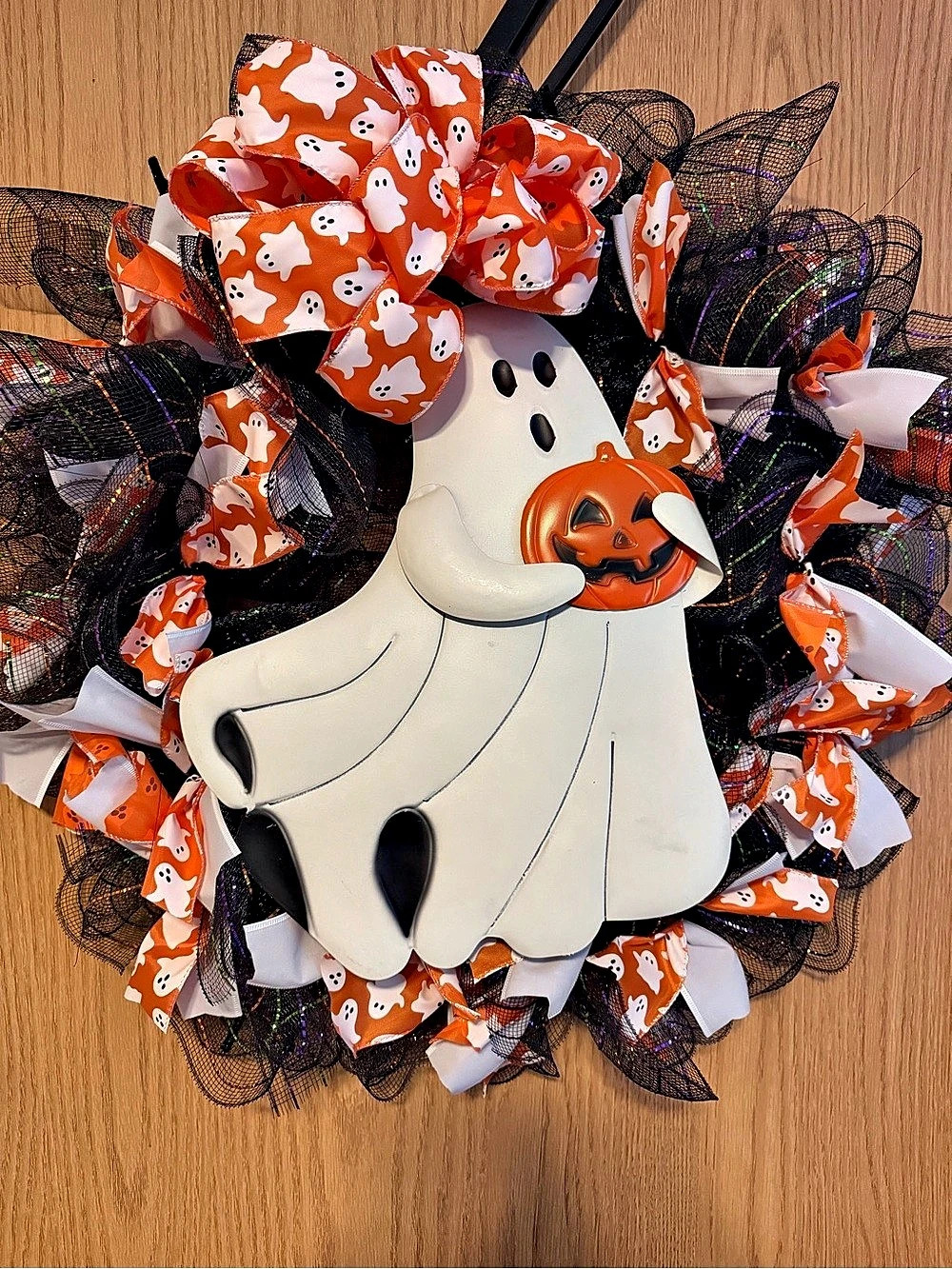 Halloween Ghost Pumpkin Wreath